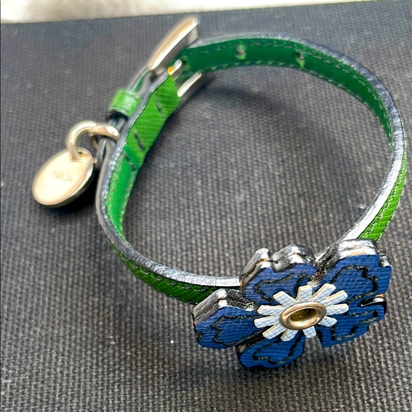 Prada Green and Blue leather Floral Women's Bracelet - Picture 1 of 2